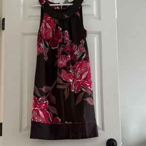 Ann Taylor Brown and pink floral dress